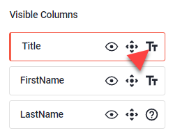 Pfeil auf das Spaltentyp-Symbol TT rechts im Spaltenkasten Title