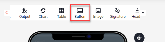 Element toolbar in the App Designer with the Button element highlighted