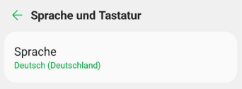 Android Language & keyboard settings with Language set to Deutsch Deutschland